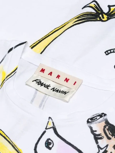 Shop Marni Printed Design T-shirt In White