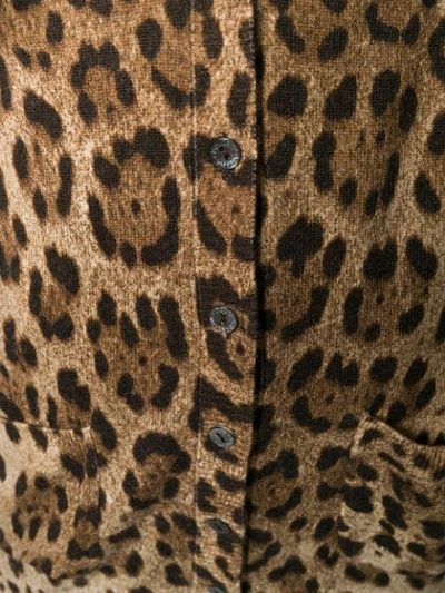 Shop Dolce & Gabbana Leopard Print Cardigan In Brown