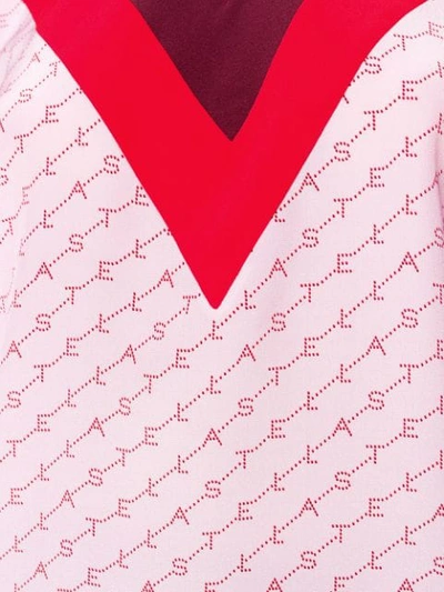 Shop Stella Mccartney V Appliqué Logo T-shirt In Pink