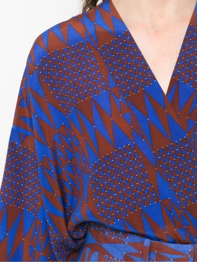Shop Andrea Marques Kimono Style Bodysuit In Blue