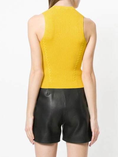 Shop Versace Fitted Sleeveless Jumper - Yellow