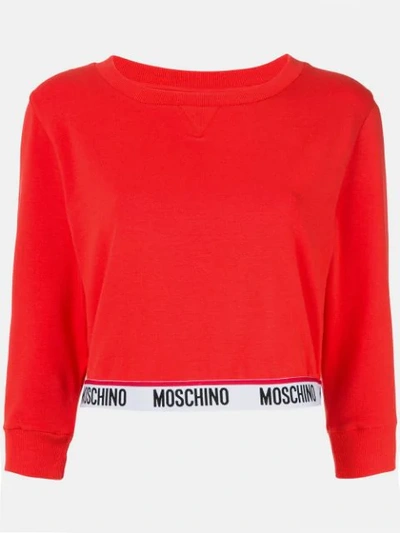 Shop Moschino Cropped-sweatshirt - Rot In Red