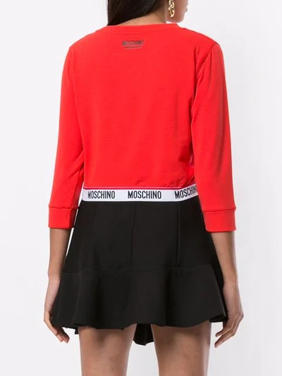 Shop Moschino Cropped-sweatshirt - Rot In Red