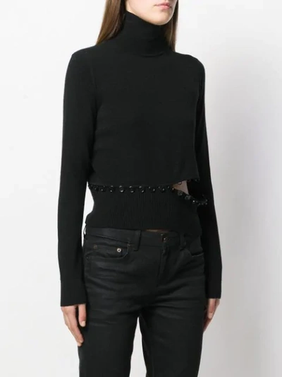 Shop Alexander Mcqueen Knitted Polo Top In Black
