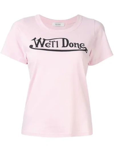 Shop We11 Done Logo Print T-shirt In Pink