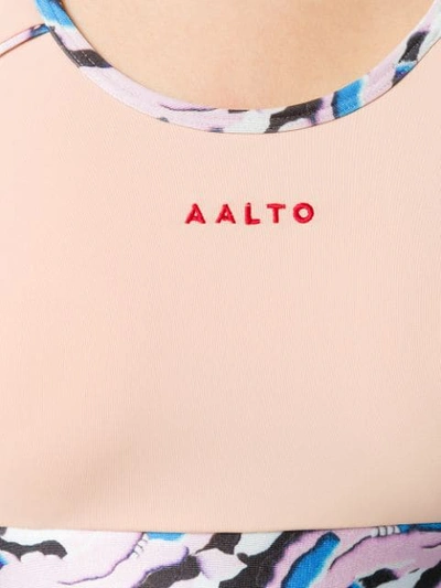 Shop Aalto Printed Cropped Top In Neutrals