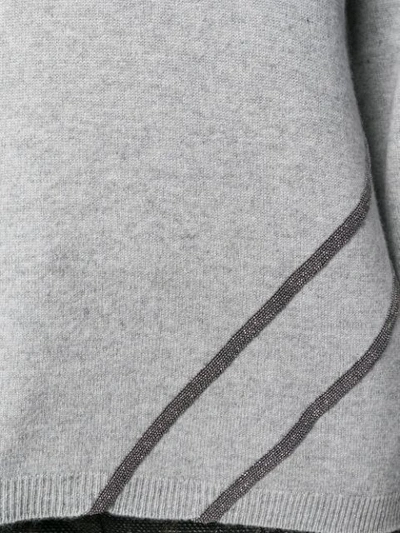 Shop Fabiana Filippi Long-sleeve Fitted Sweater - Grey