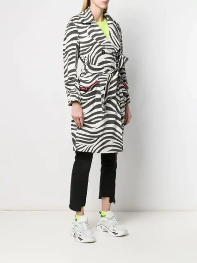 Shop Bazar Deluxe Zebra Print Coat In Black