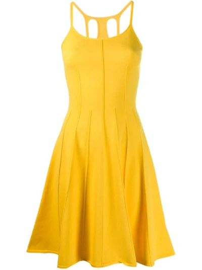 Shop Dsquared2 Open Back Flared Dress In Yellow