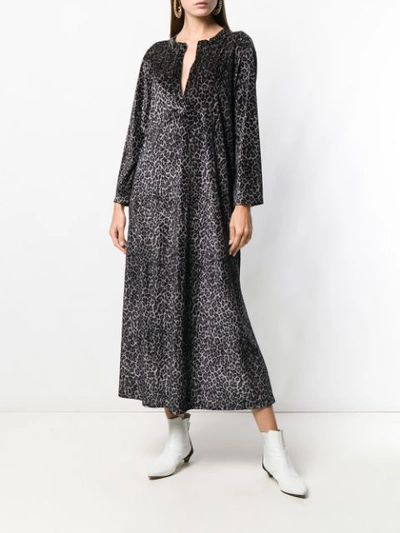 Shop Daniela Pancheri Leopard Shift Dress - Grey