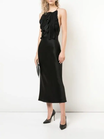 Shop Jason Wu Collection Ruffled Front Dress In Black