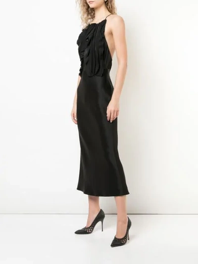 Shop Jason Wu Collection Ruffled Front Dress In Black