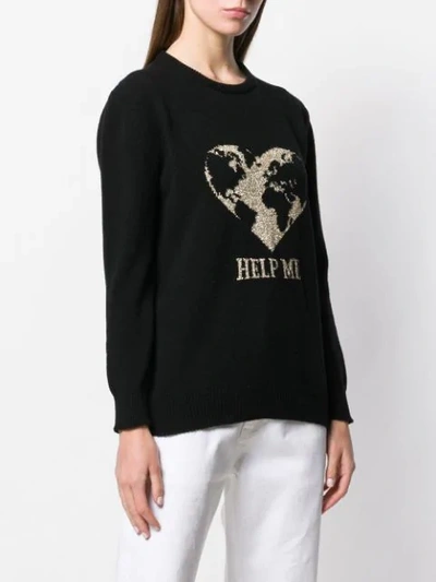 Shop Alberta Ferretti Embroidered Fitted Sweater In Black