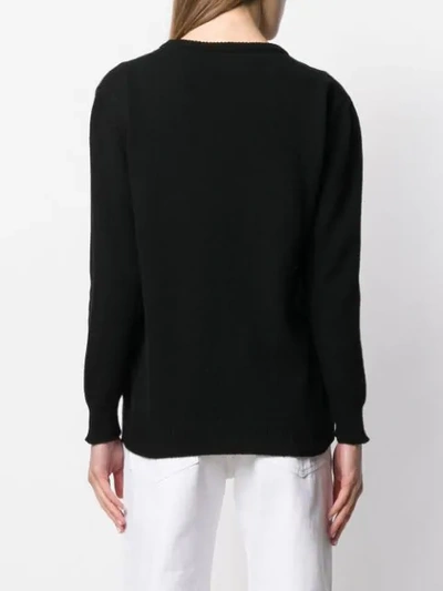 ALBERTA FERRETTI EMBROIDERED FITTED SWEATER - 黑色