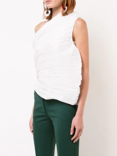 Shop Rosie Assoulin One-shoulder Blouse In White