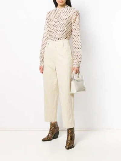 Shop Forte Forte Wide Leg Cropped Trousers In Neutrals