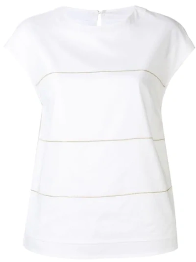 Shop Peserico Embellished T-shirt - White