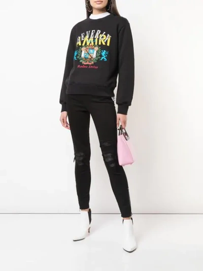 Shop Amiri Printed Sweatshirt In Black