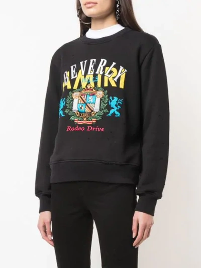 Shop Amiri Printed Sweatshirt In Black