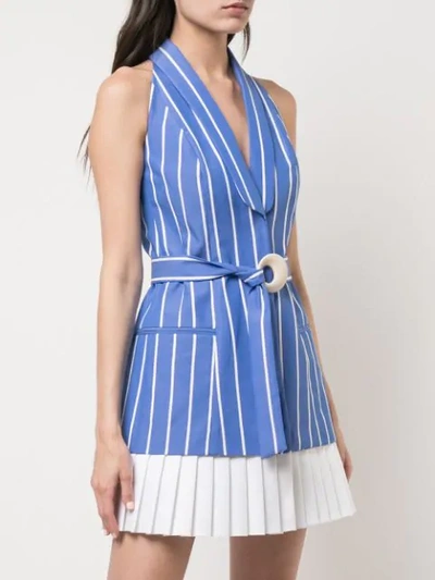 Shop Alexis Carmona Striped Dress In Blue