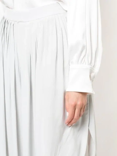 Shop Chloé Asymmetric Cropped Trousers In Grey