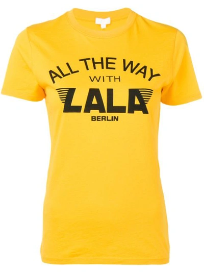 Shop Lala Berlin Logo Print T-shirt - Yellow