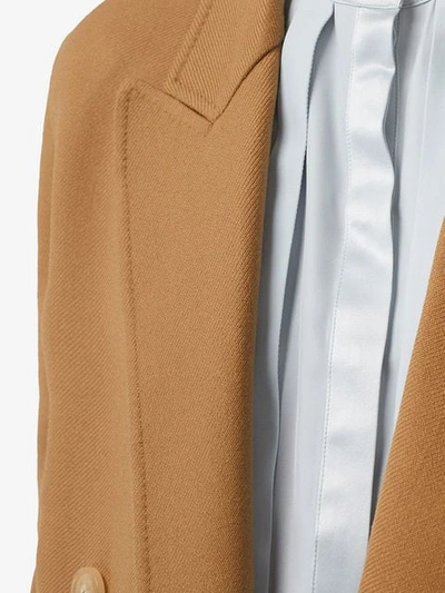Shop Burberry Double-breasted Wool Tailored Coat In Brown