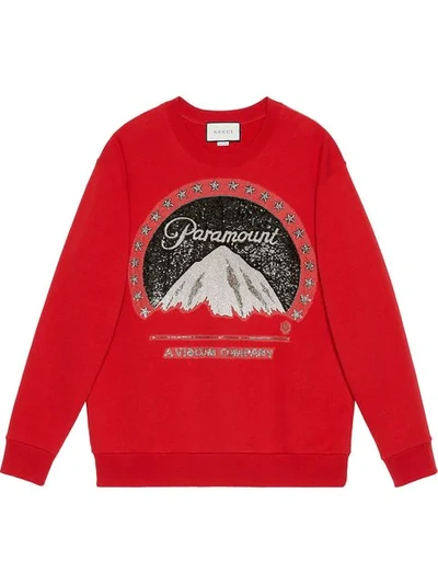 Meget sur Kirurgi farligt Gucci Red Paramount Pictures® Edition Sequin Sweatshirt In Red Cotton  Jersey | ModeSens