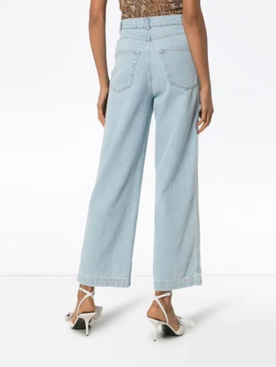 Shop Nanushka Marfa Wide-leg Jeans In Blue