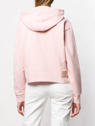 Shop Emporio Armani Embroidered Logo Hoodie In Pink