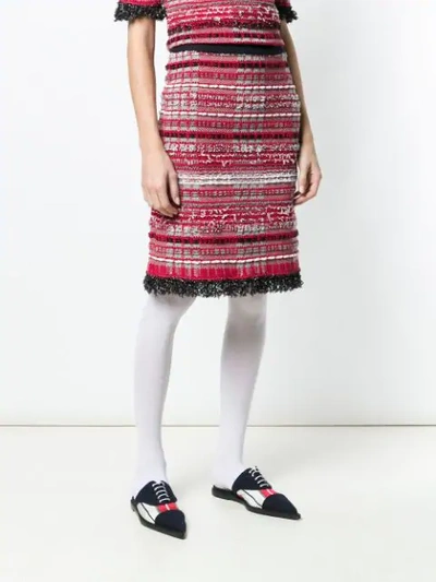 Shop Thom Browne Rwb Tweed Skirt In 960 Red, White, & Blue