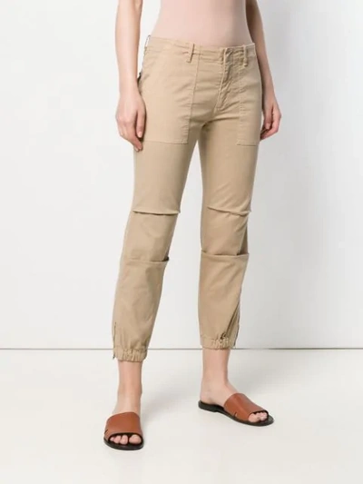 Shop Nili Lotan Slim Cargo Pants In Neutrals