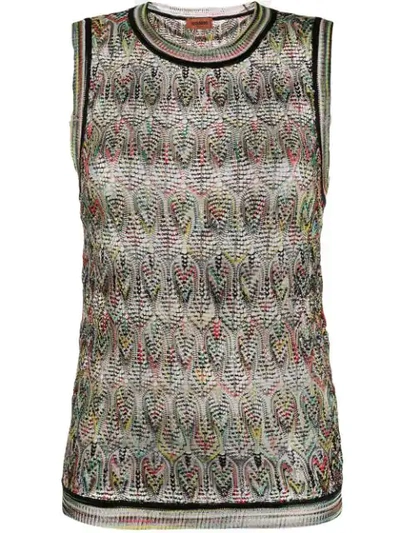 Shop Missoni Geometric Pattern Knitted Top In Black