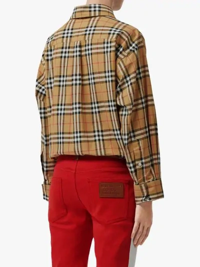 BURBERRY OVERSIZED VINTAGE CHECK SHIRT - ANTIQUE YEL IP CHK