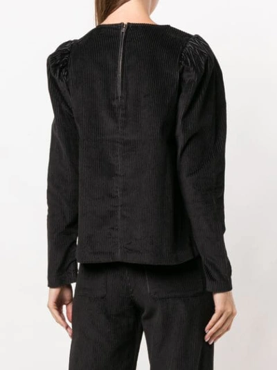 Shop Ulla Johnson Round Neck Corduroy Sweater In Black