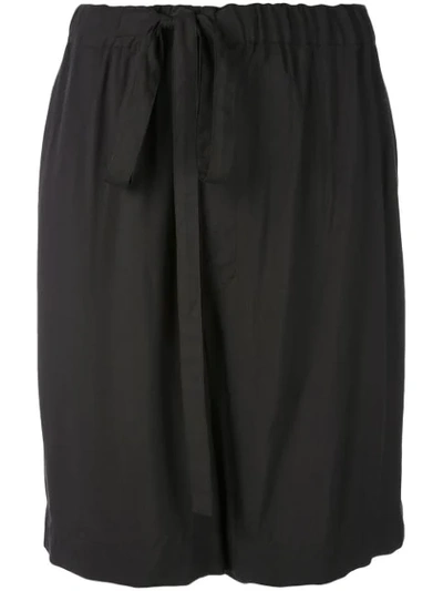Shop Yohji Yamamoto Drawstring Shorts - Black