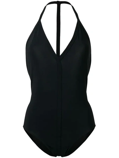 Shop Rick Owens Halterneck Swimsuit In Black