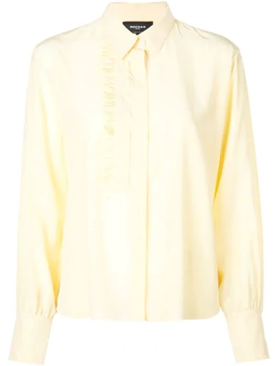 Shop Rochas Front Ruffle Shirt - Yellow