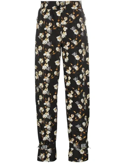 Off-white Floral Design Jogger Pants "black" In Black