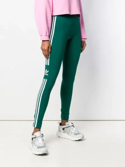 Shop Adidas Originals Trefoil Tights In Green
