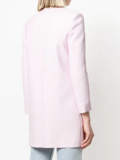 Shop Les Copains Single Breasted Coat In Pink