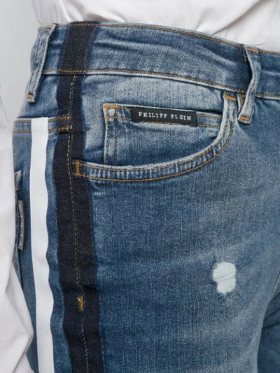 Shop Philipp Plein Slim Distressed Jeans In Blue
