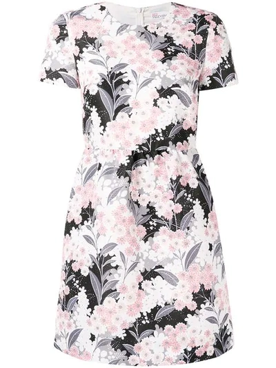 Shop Red Valentino Floral Printed Mini Dress In Pink