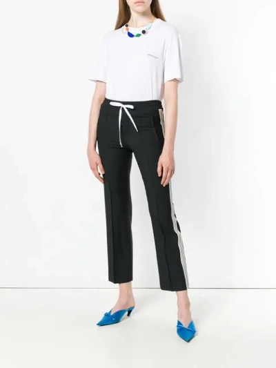 side striped cropped trousers