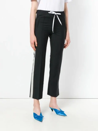 side striped cropped trousers