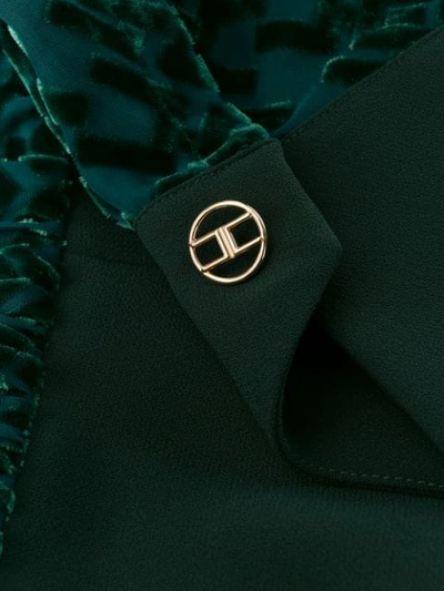 Shop Elisabetta Franchi Logo Print Dress In Green