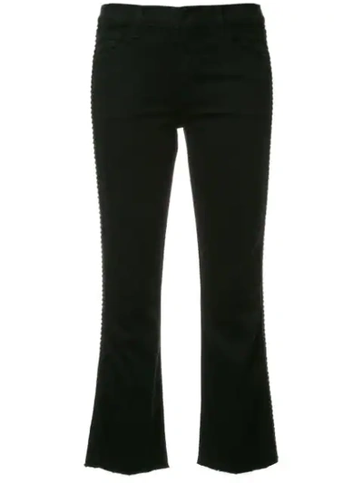 Shop J Brand Cropped Flare Jeans In Black