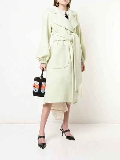 Shop Marc Jacobs Belted Midi Coat In Green