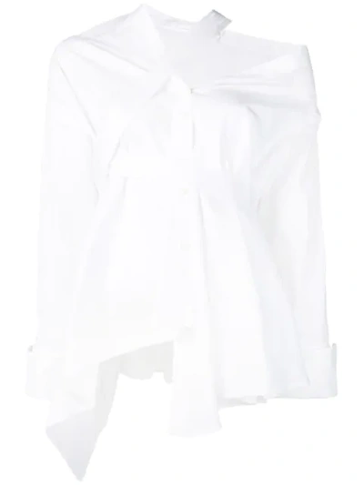 PALMER / HARDING 解构不对称衬衫 - 白色