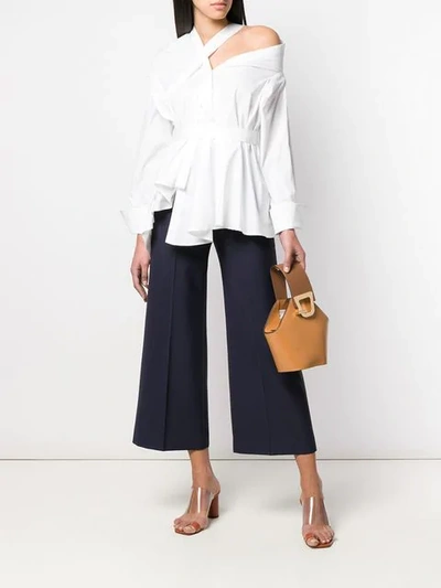 Shop Palmer Harding Deconstructed Asymmetric Shirt In White